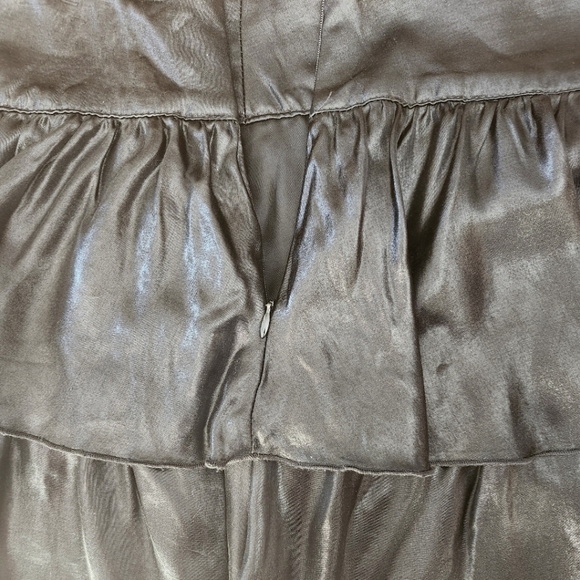 Jacob Black Satin Tiered Ruffled Mini Skirt - size L - Picture 4 of 5